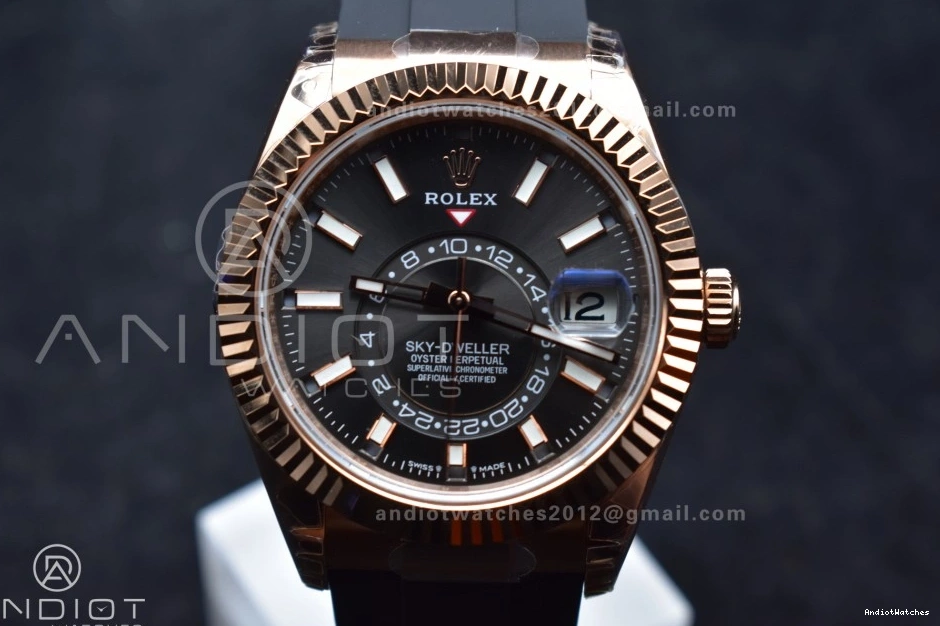 Best A23J Gray Upgraded Oysterflex Skydweller RG 1104 Edition Strap on Noob Dial 1012
